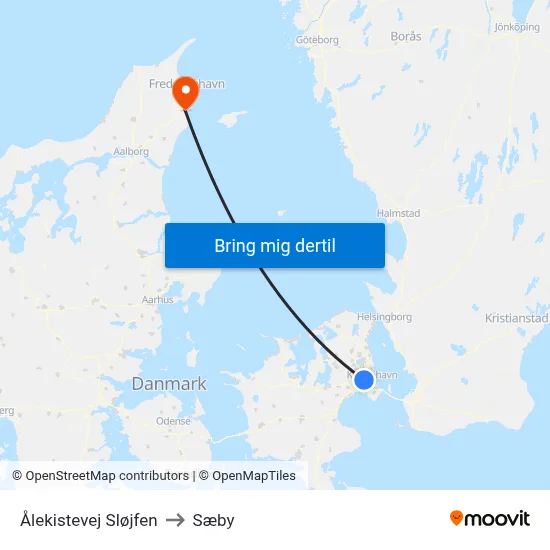Ålekistevej Sløjfen to Sæby map