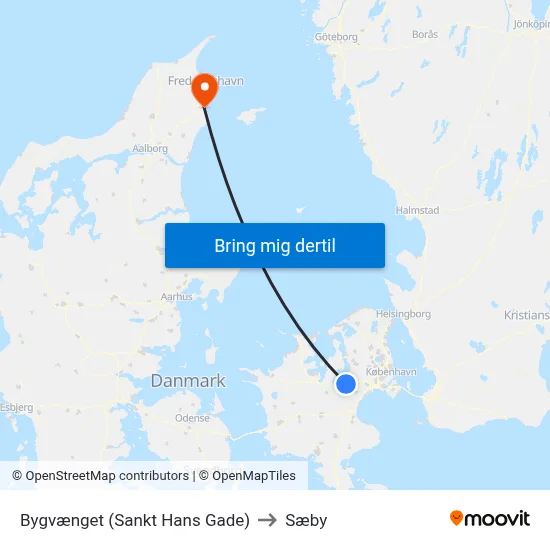 Bygvænget (Sankt Hans Gade) to Sæby map