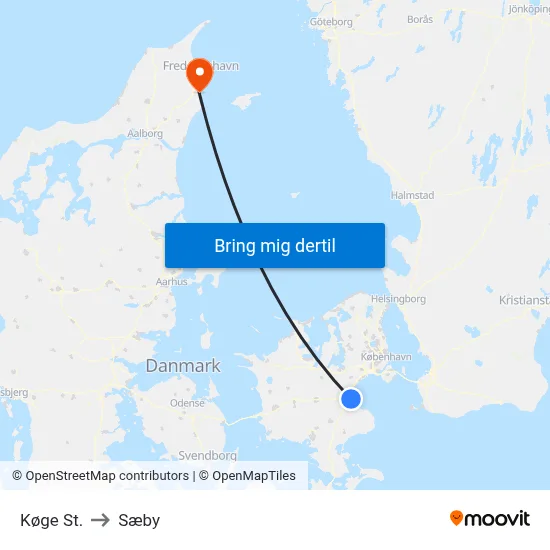 Køge St. to Sæby map