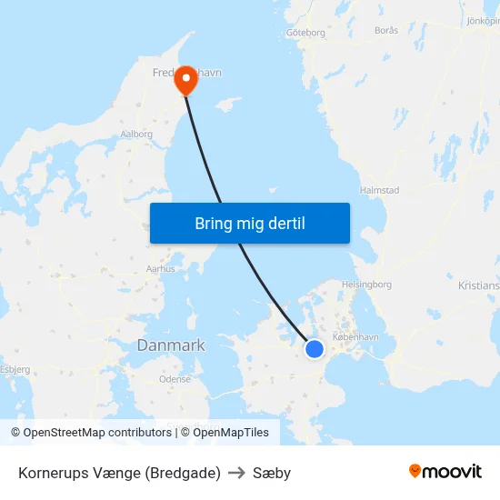 Kornerups Vænge (Bredgade) to Sæby map