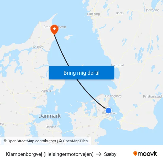 Klampenborgvej (Helsingørmotorvejen) to Sæby map