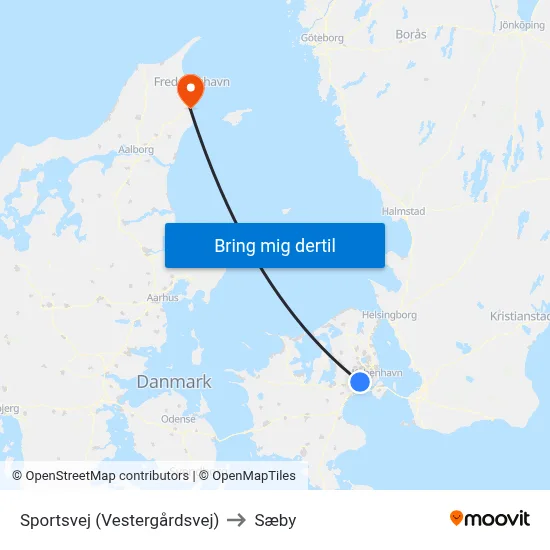 Sportsvej (Vestergårdsvej) to Sæby map