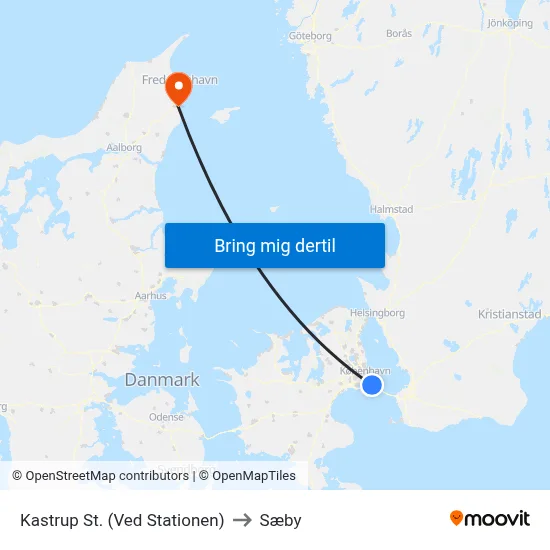 Kastrup St. (Ved Stationen) to Sæby map