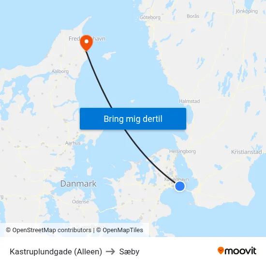 Kastruplundgade (Alleen) to Sæby map