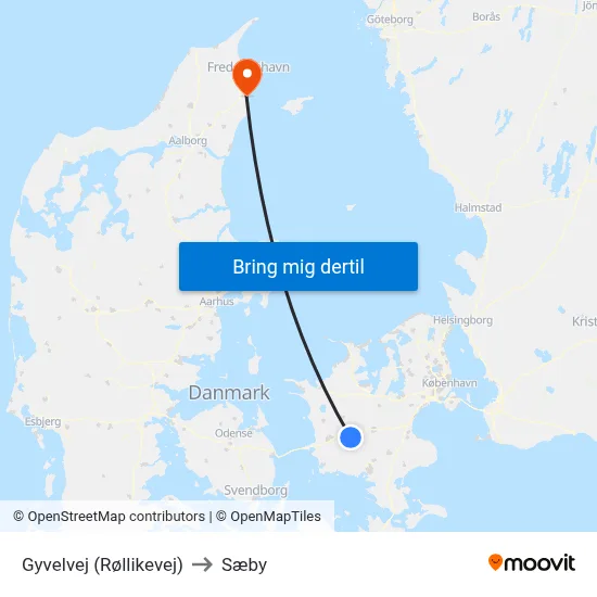 Gyvelvej (Røllikevej) to Sæby map