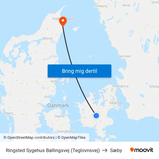 Ringsted Sygehus Bøllingsvej (Teglovnsvej) to Sæby map