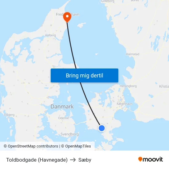 Toldbodgade (Havnegade) to Sæby map