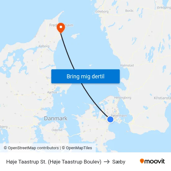 Høje Taastrup St. (Høje Taastrup Boulev) to Sæby map