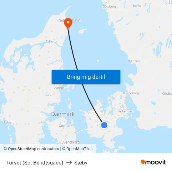 Torvet (Sct Bendtsgade) to Sæby map