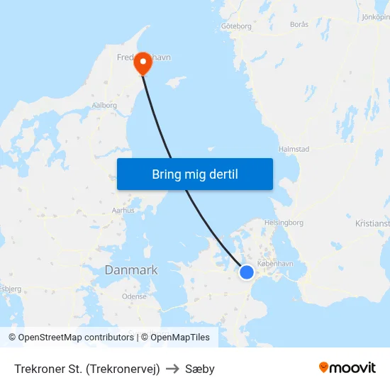 Trekroner St. (Trekronervej) to Sæby map