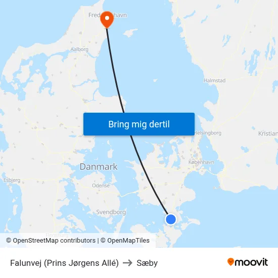 Falunvej (Prins Jørgens Allé) to Sæby map