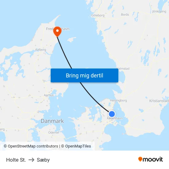 Holte St. to Sæby map