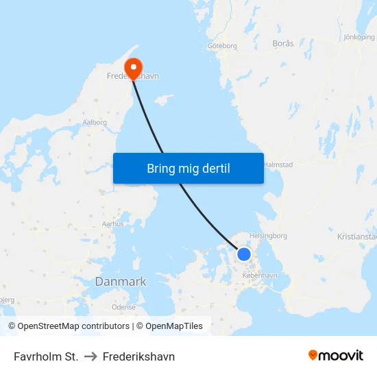 Favrholm St. to Frederikshavn map