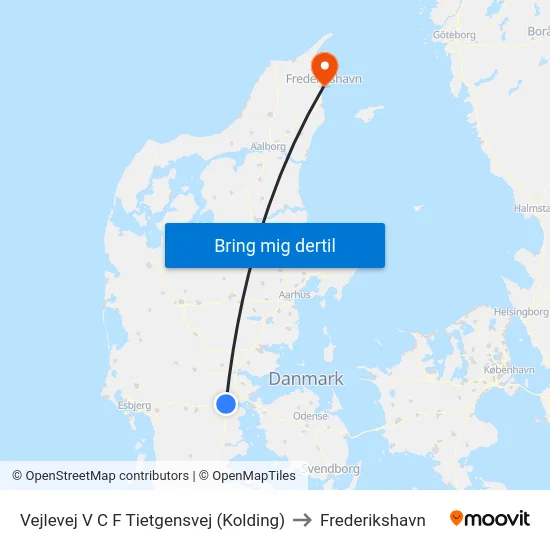 Vejlevej V C F Tietgensvej (Kolding) to Frederikshavn map