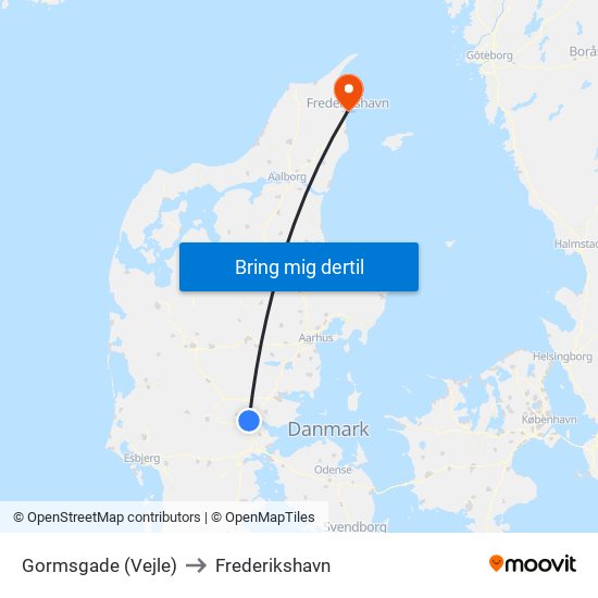 Gormsgade (Vejle) to Frederikshavn map