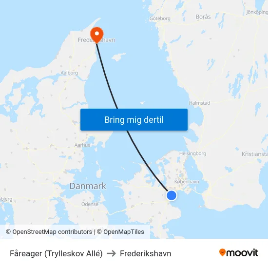 Fåreager (Trylleskov Allé) to Frederikshavn map