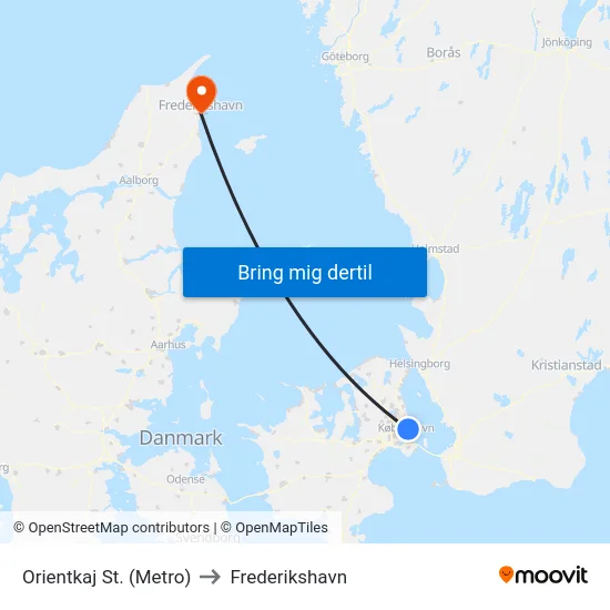 Orientkaj St. (Metro) to Frederikshavn map