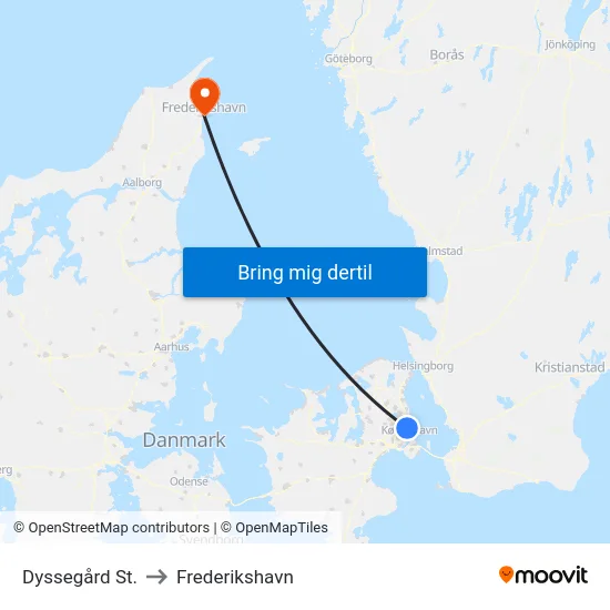 Dyssegård St. to Frederikshavn map