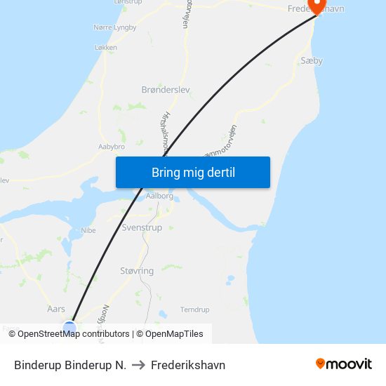 Binderup Binderup N. to Frederikshavn map