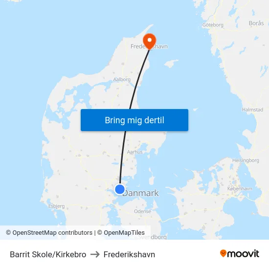 Barrit Skole/Kirkebro to Frederikshavn map
