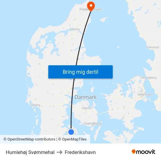 Humlehøj Svømmehal to Frederikshavn map
