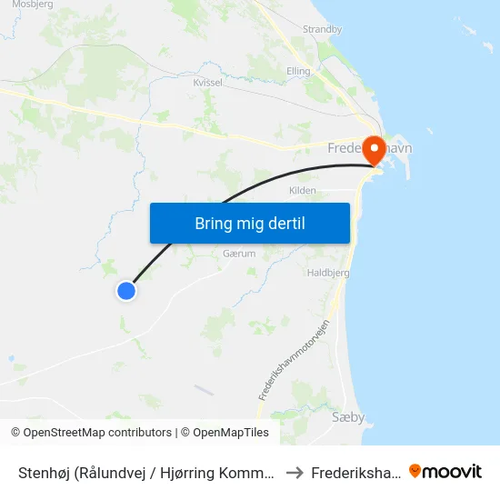Stenhøj (Rålundvej / Hjørring Kommune) to Frederikshavn map