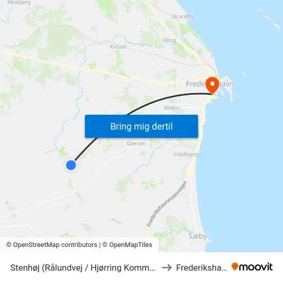 Stenhøj (Rålundvej / Hjørring Kommune) to Frederikshavn map