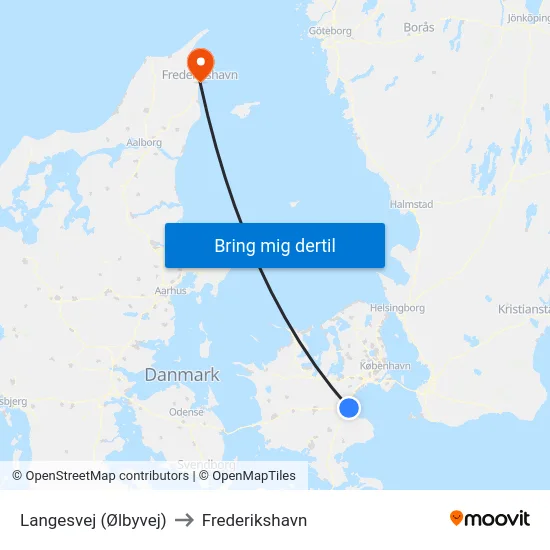 Langesvej (Ølbyvej) to Frederikshavn map