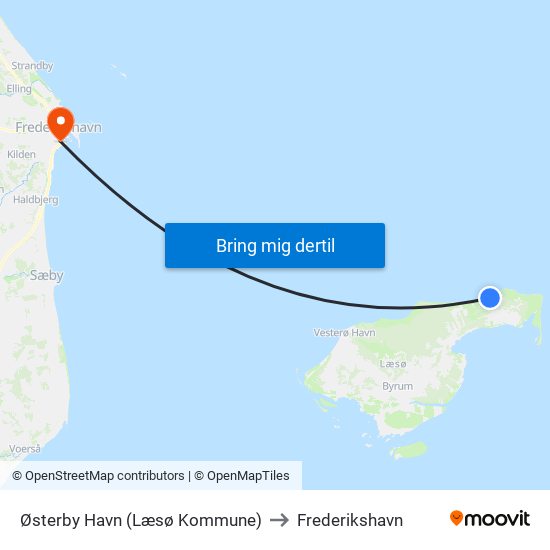 Østerby Havn (Læsø Kommune) to Frederikshavn map