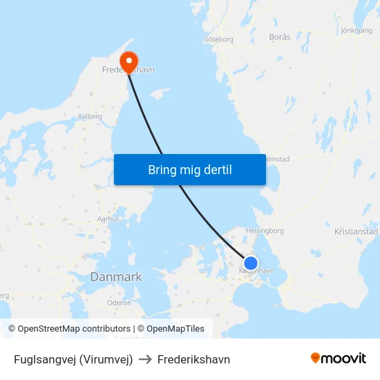 Fuglsangvej (Virumvej) to Frederikshavn map