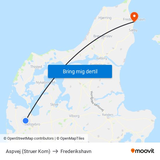 Aspvej (Struer Kom) to Frederikshavn map