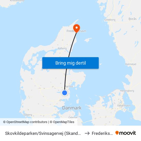 Skovkildeparken/Svinsagervej (Skanderborg Kom) to Frederikshavn map