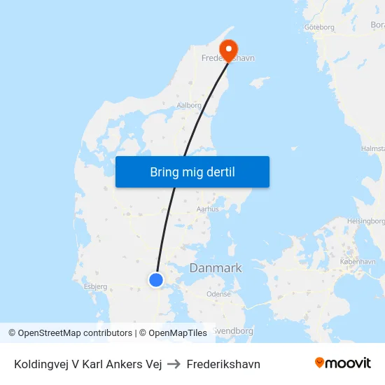 Koldingvej V Karl Ankers Vej to Frederikshavn map