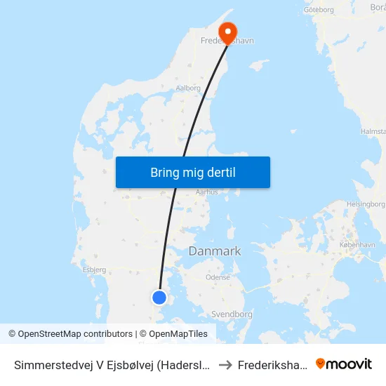 Simmerstedvej V Ejsbølvej (Haderslev) to Frederikshavn map
