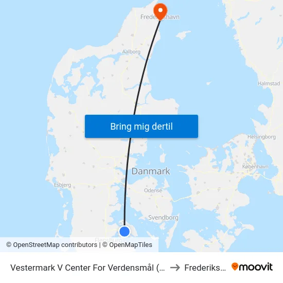 Vestermark V Center For Verdensmål (Sønderborg) to Frederikshavn map