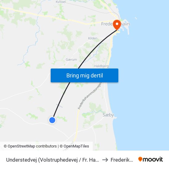 Understedvej (Volstruphedevej / Fr. Havn Kommune) to Frederikshavn map