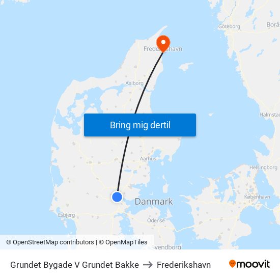 Grundet Bygade V Grundet Bakke to Frederikshavn map