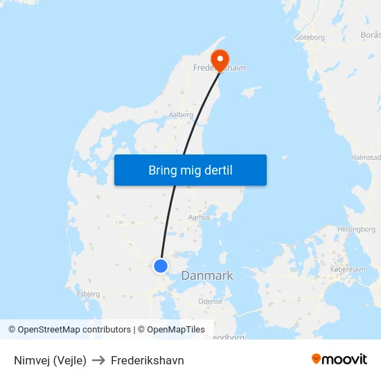 Nimvej (Vejle) to Frederikshavn map