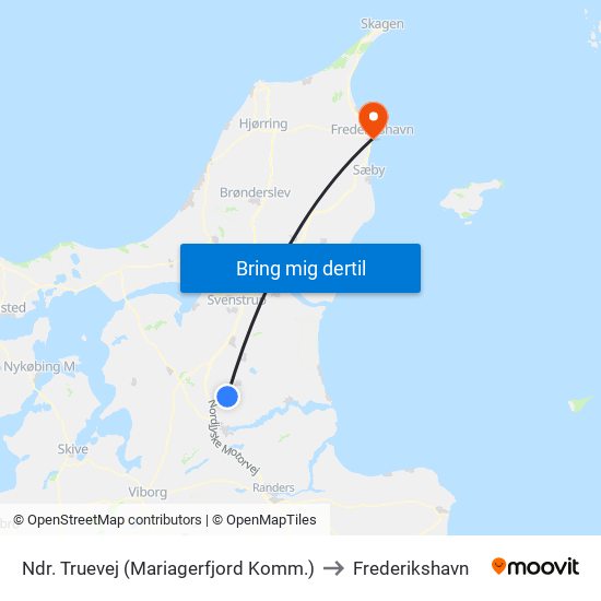 Ndr. Truevej (Mariagerfjord Komm.) to Frederikshavn map