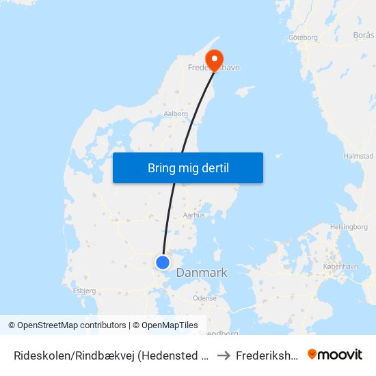 Rideskolen/Rindbækvej (Hedensted Kom) to Frederikshavn map