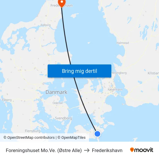 Foreningshuset Mo.Ve. (Østre Alle) to Frederikshavn map