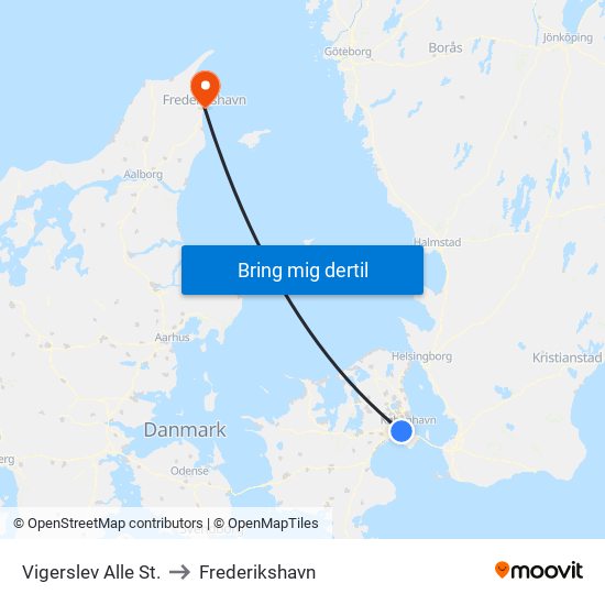 Vigerslev Alle St. to Frederikshavn map