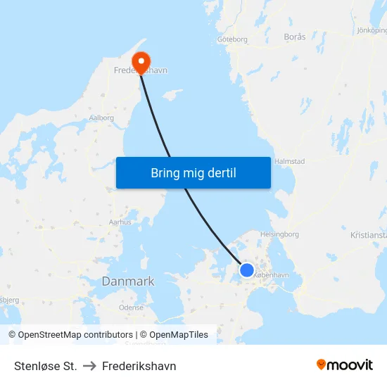 Stenløse St. to Frederikshavn map