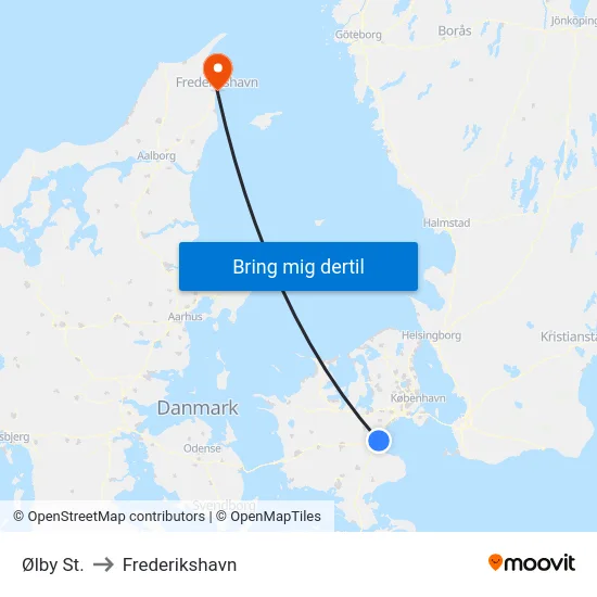 Ølby St. to Frederikshavn map