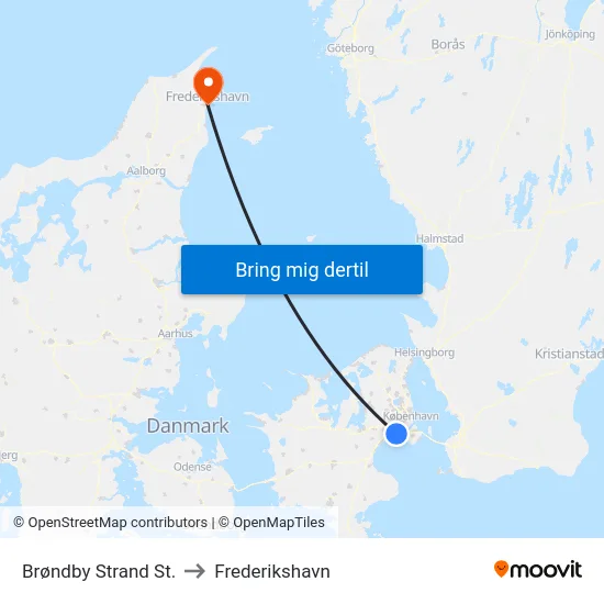 Brøndby Strand St. to Frederikshavn map