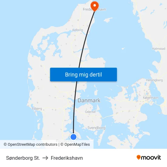 Sønderborg St. to Frederikshavn map