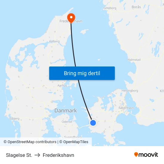 Slagelse St. to Frederikshavn map