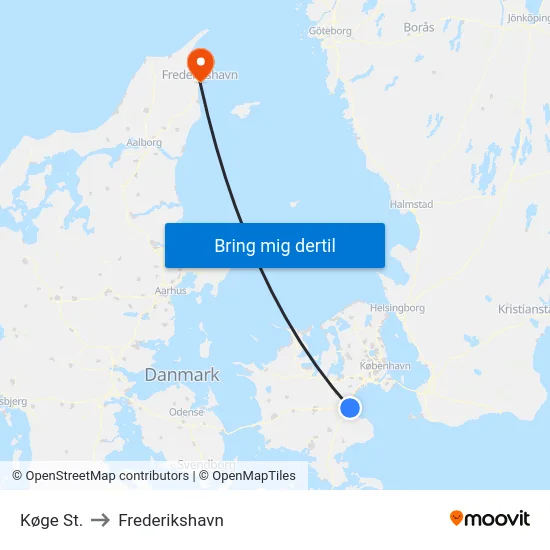 Køge St. to Frederikshavn map