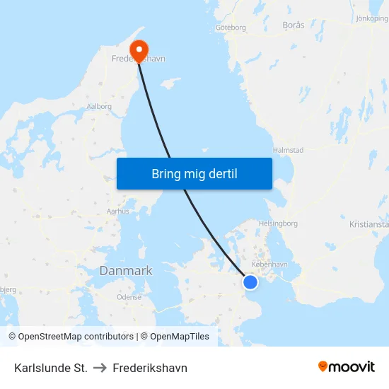 Karlslunde St. to Frederikshavn map