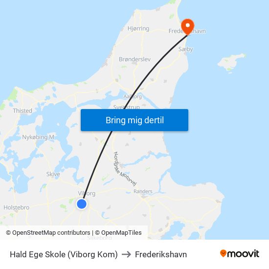 Hald Ege Skole (Viborg Kom) to Frederikshavn map